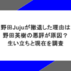 野田Jujuが撤退した理由は野田英樹の悪評が原因？生い立ちと現在を調査